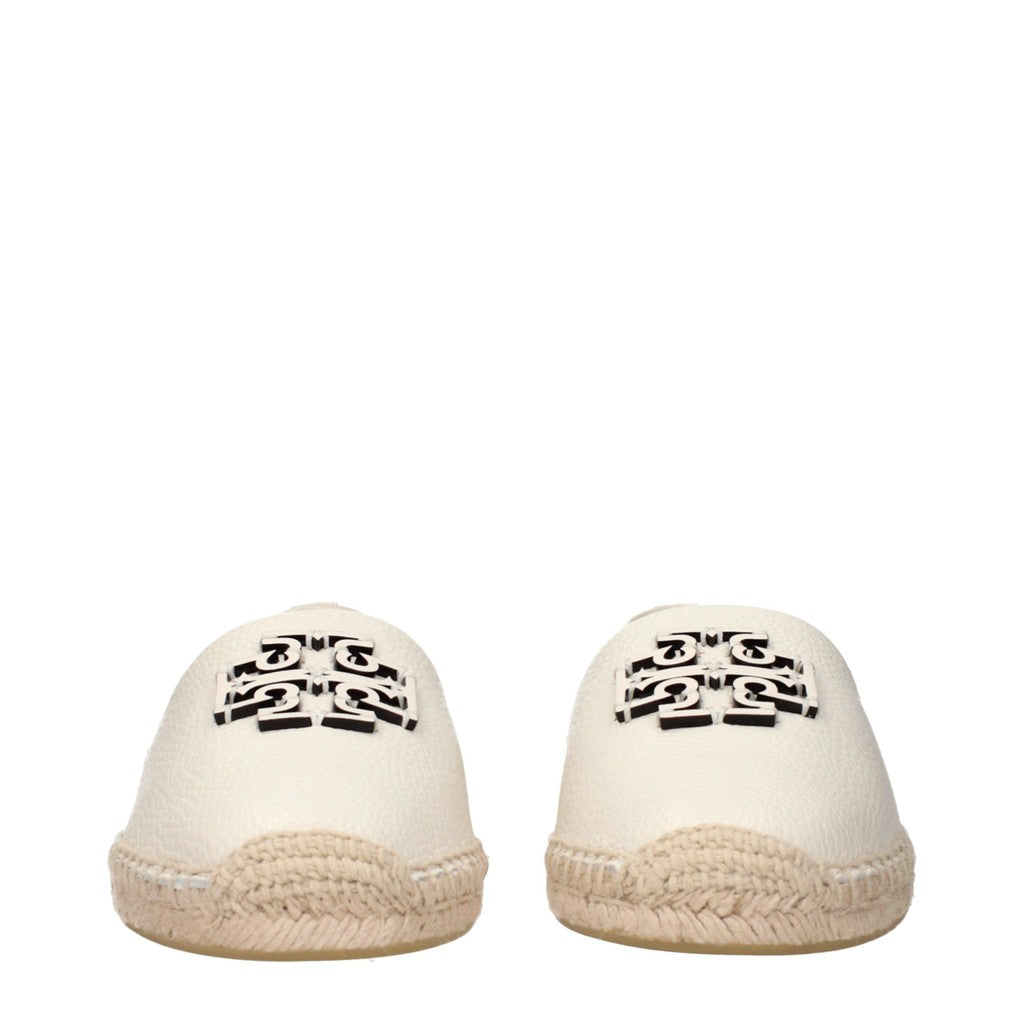 Tory Burch Leren espadrilles – Crème