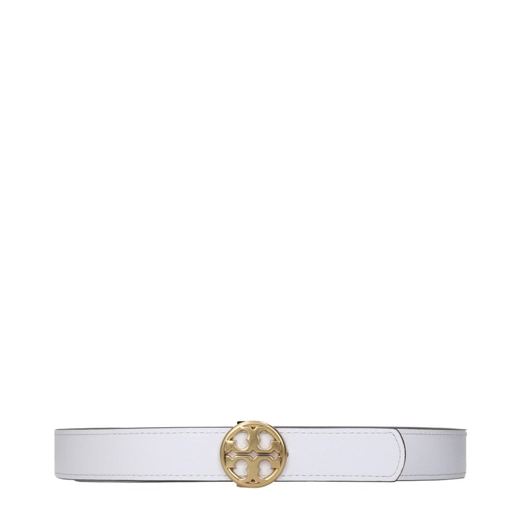 Tory Burch Leren riem met logogesp – Wit