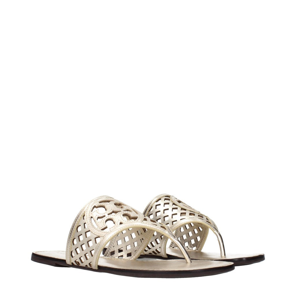 Tory Burch Leren sandalen – Goud