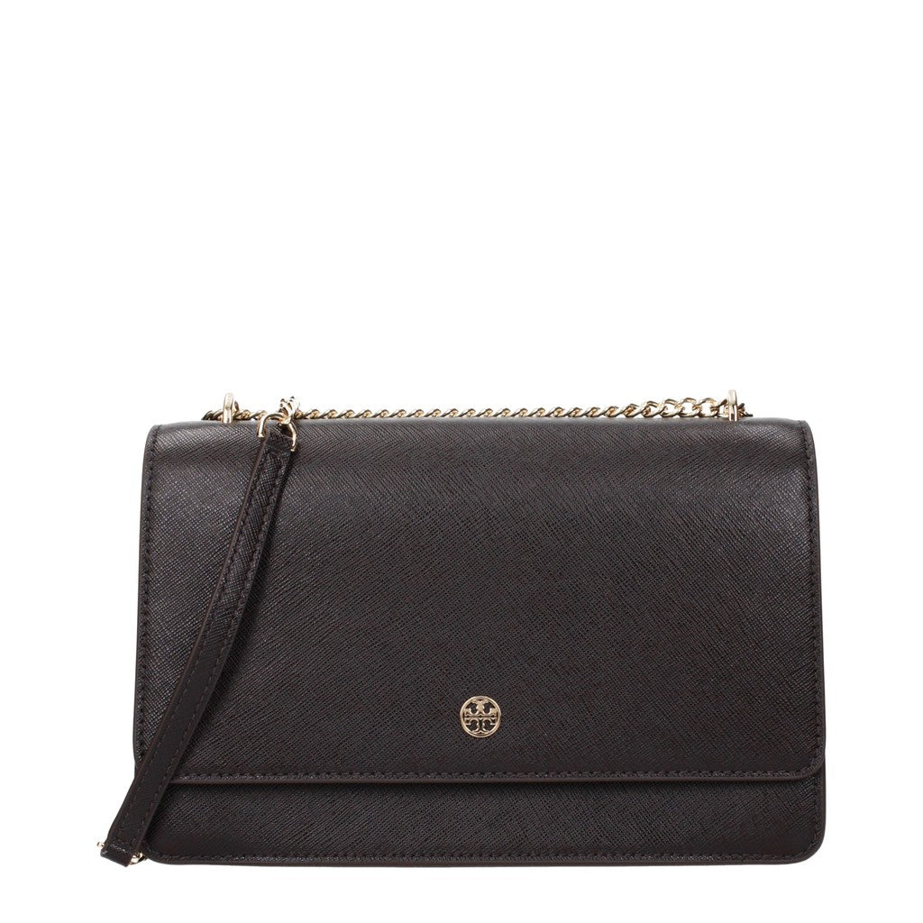 Tory Burch Leren schoudertas – Chocoladebruin