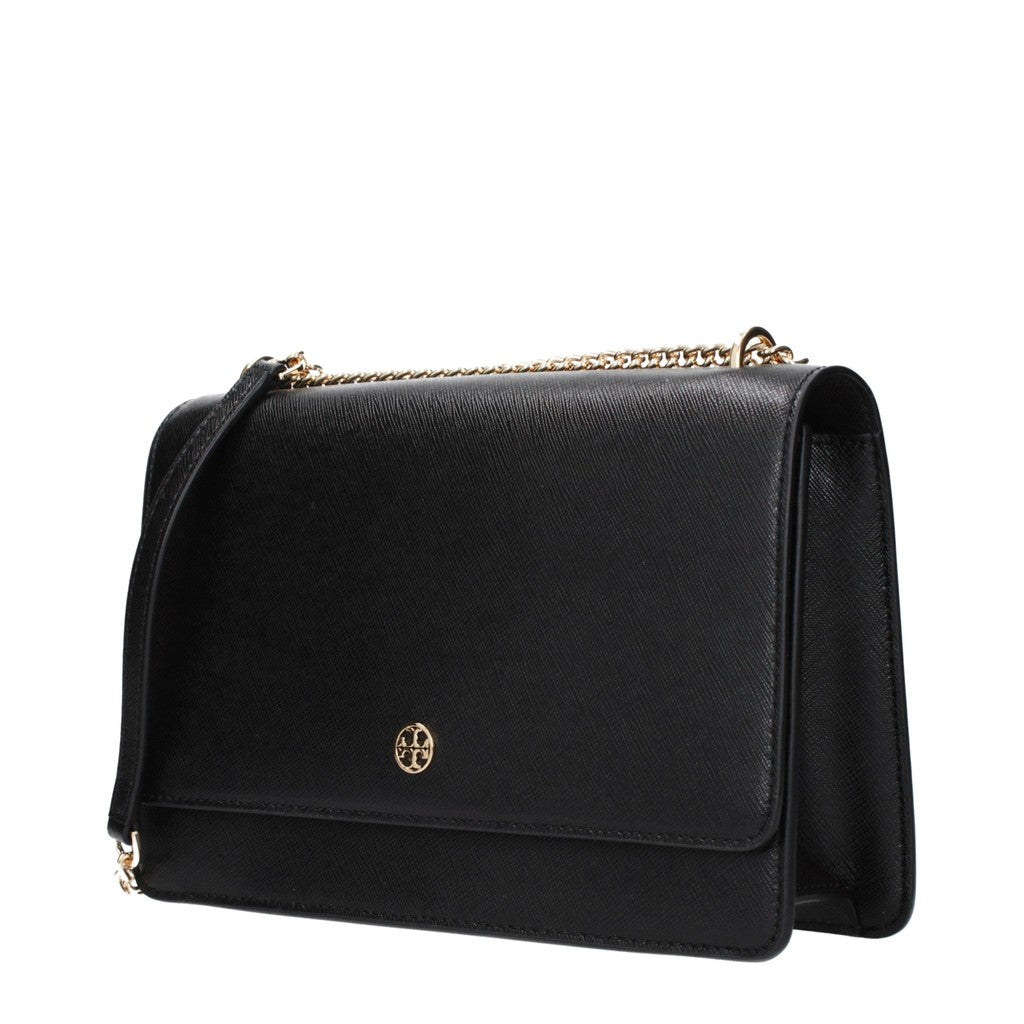 Tory Burch Leren schoudertas – Zwart