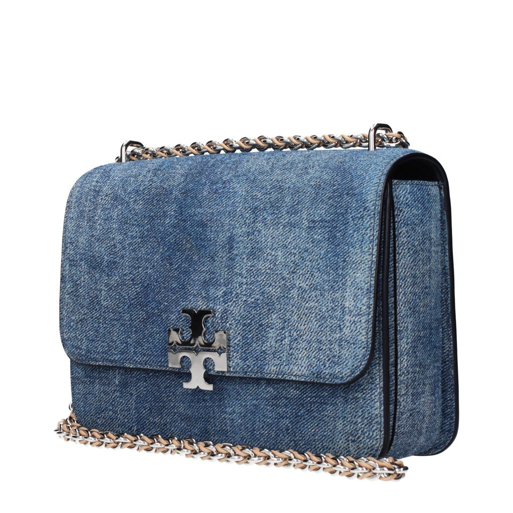 Tory Burch Schoudertas met ketting – Middenblauw