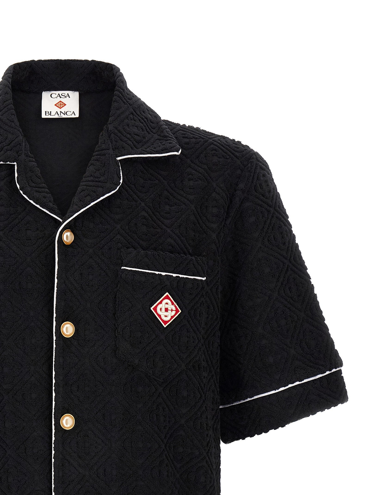 Casablanca Towelling Monogram Overhemd – Zwart