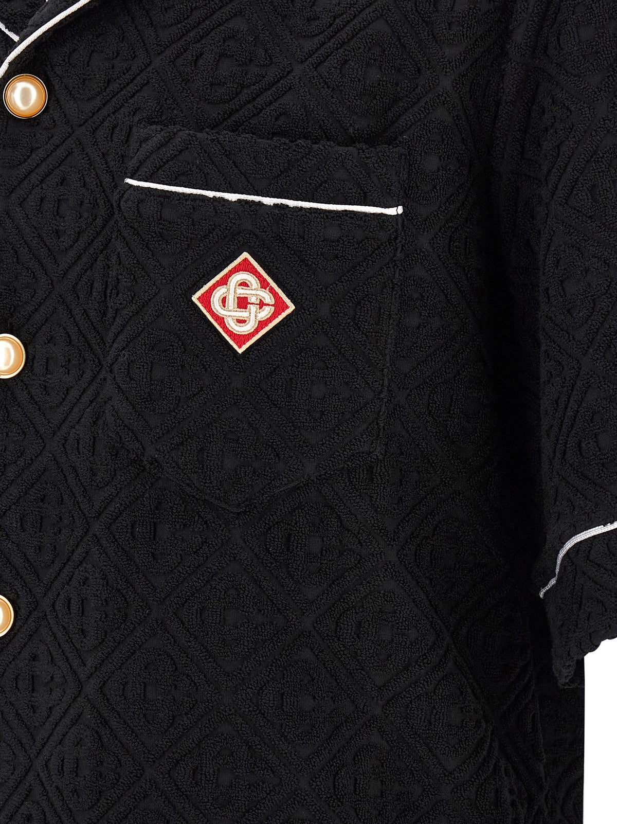 Casablanca Towelling Monogram Overhemd – Zwart