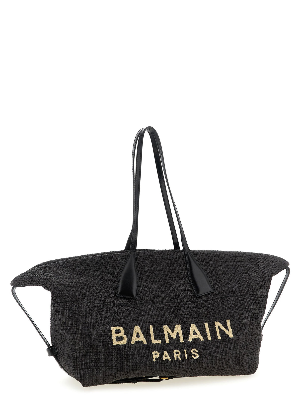 Balmain Track Raffia Shopper – Zwart