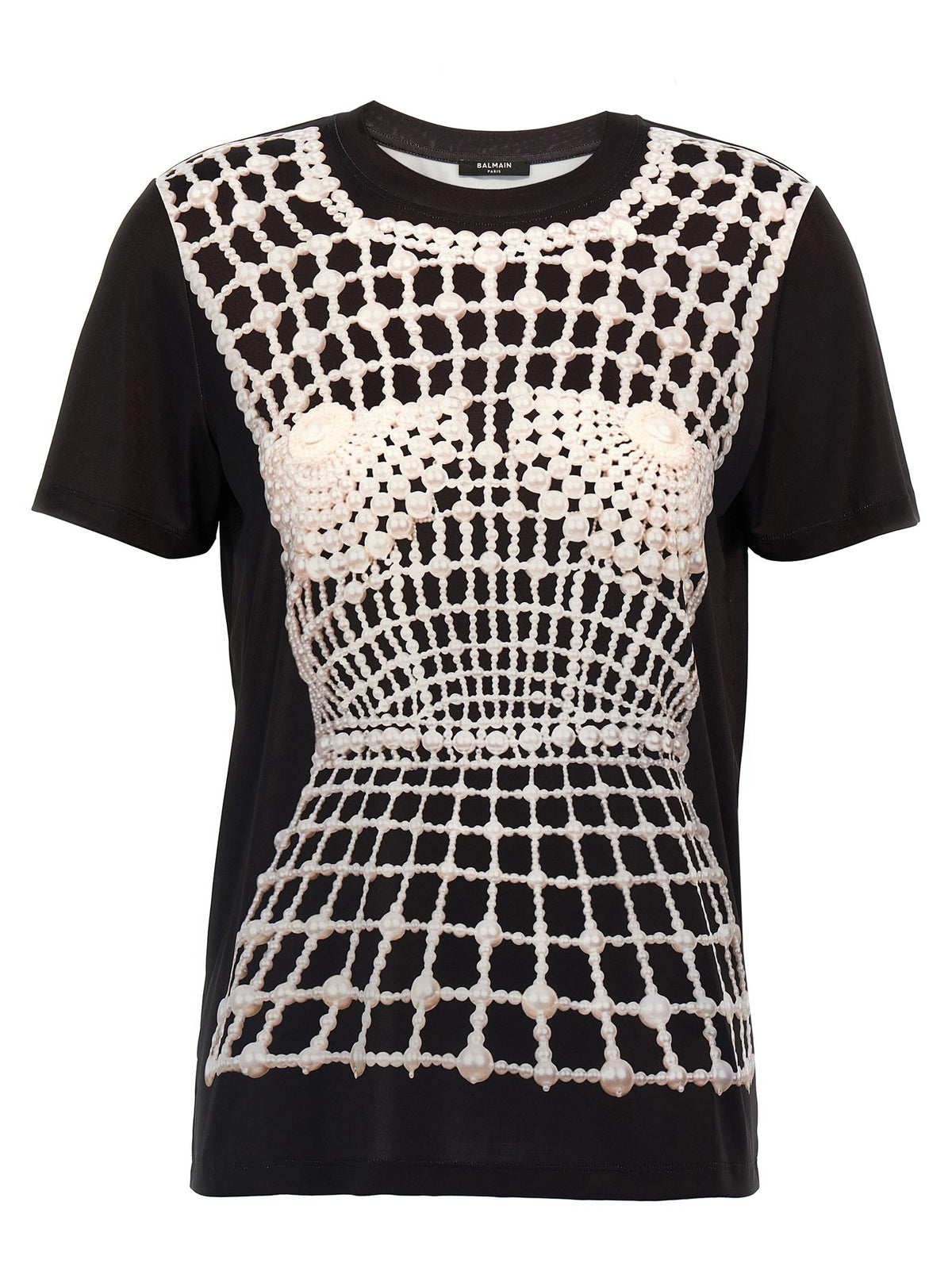 Balmain T-shirt met Trompe-l'oeil Print – Zwart