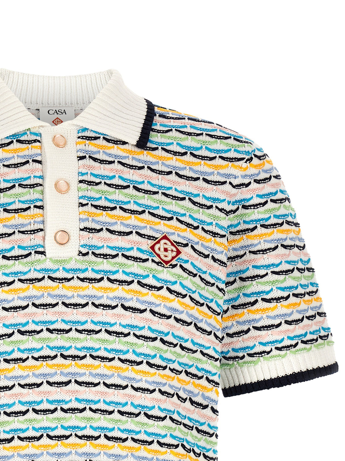 Casablanca Tuck Stitch Polo – Meerkleurig