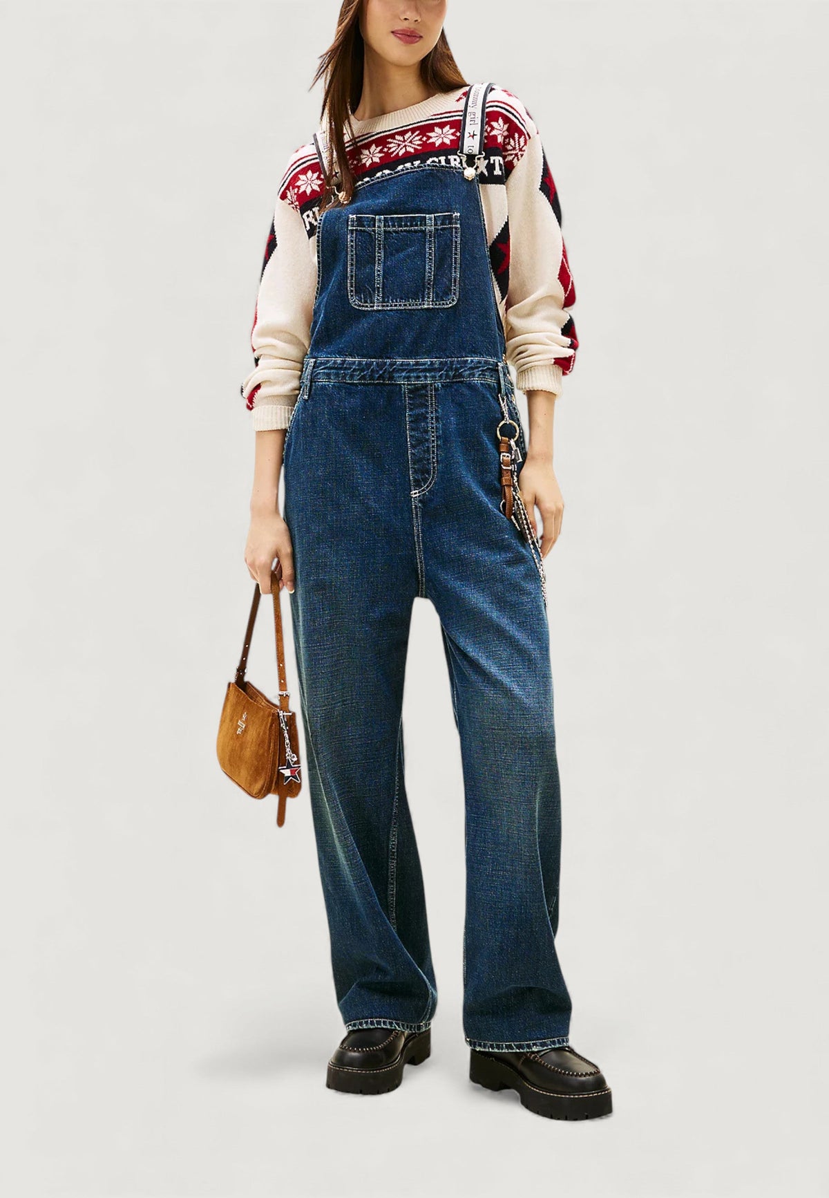 Tommy Hilfiger Jumpsuit met knopen en vierkante hals – Blauw