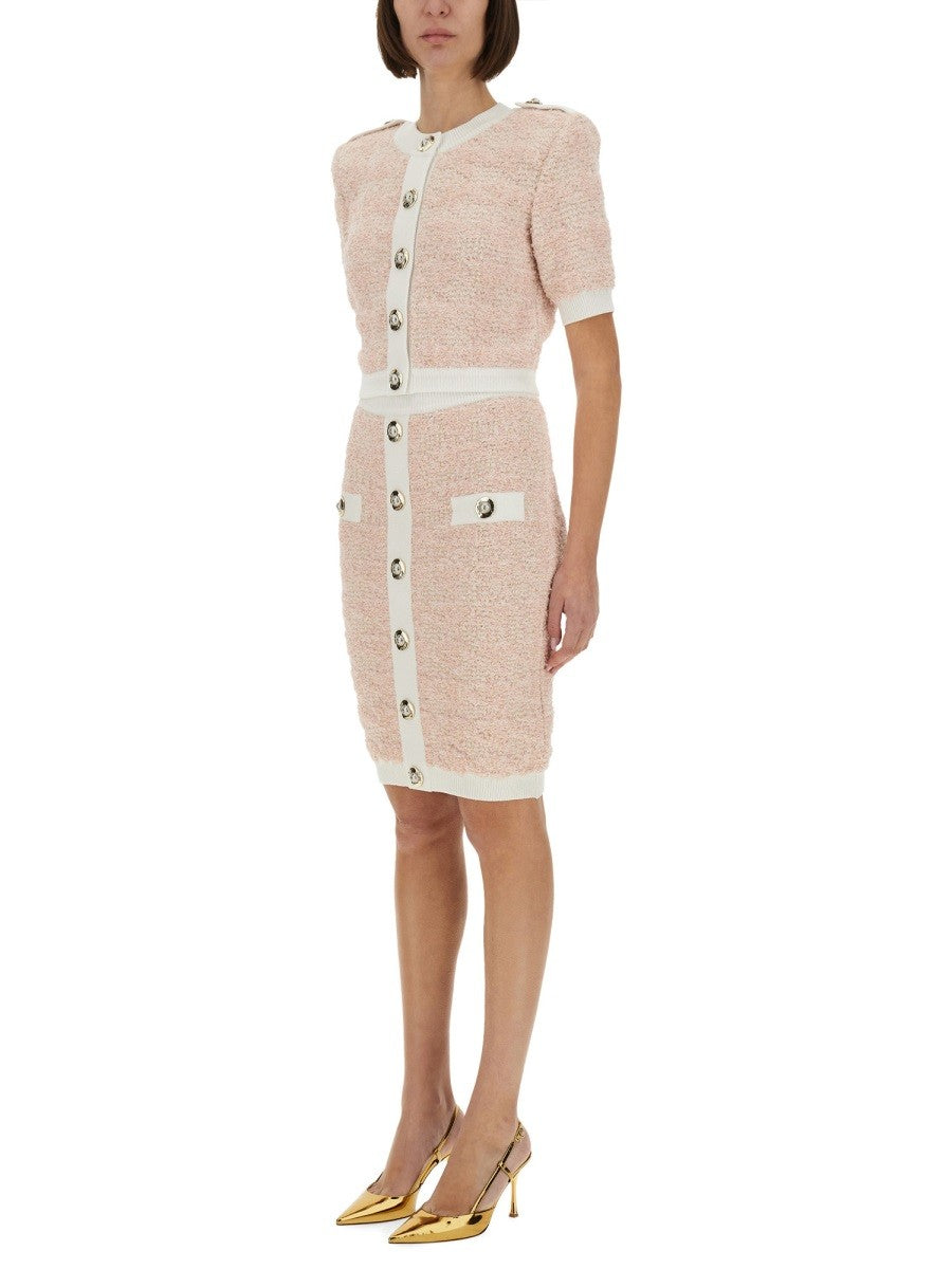Balmain Tweed Cardigan – Roze