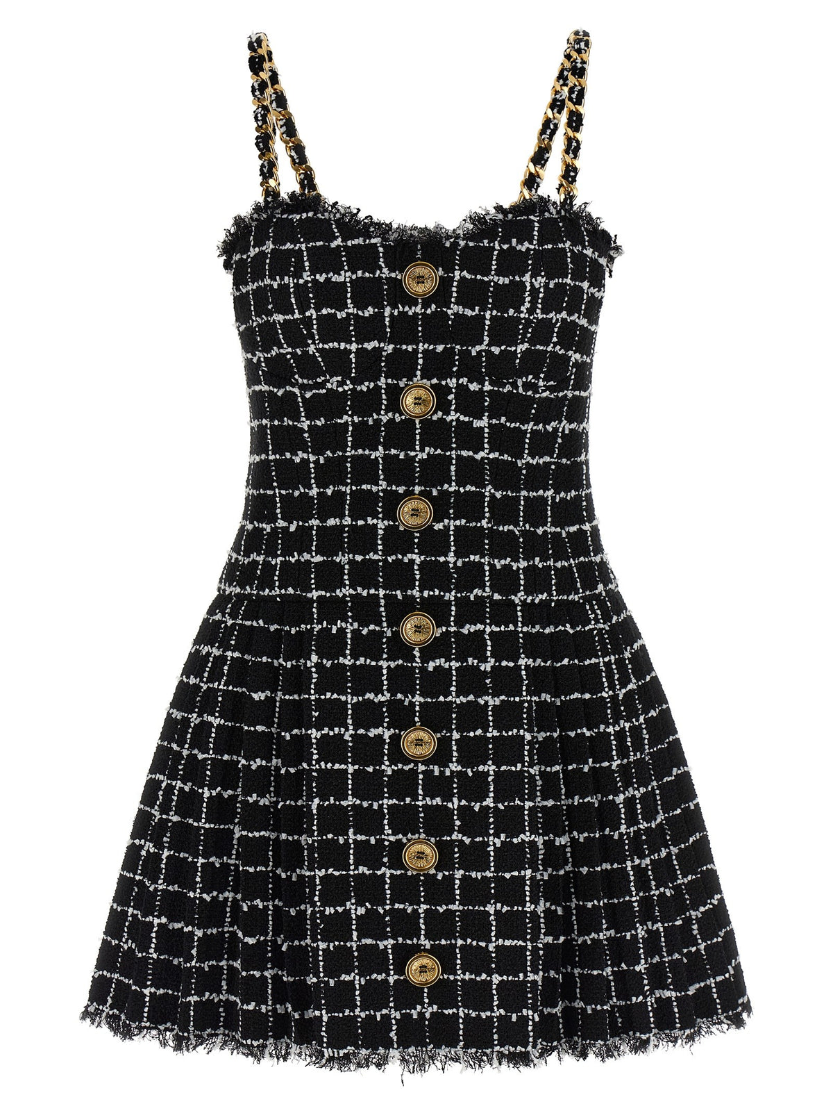 Balmain Tweed Jurk – Zwart