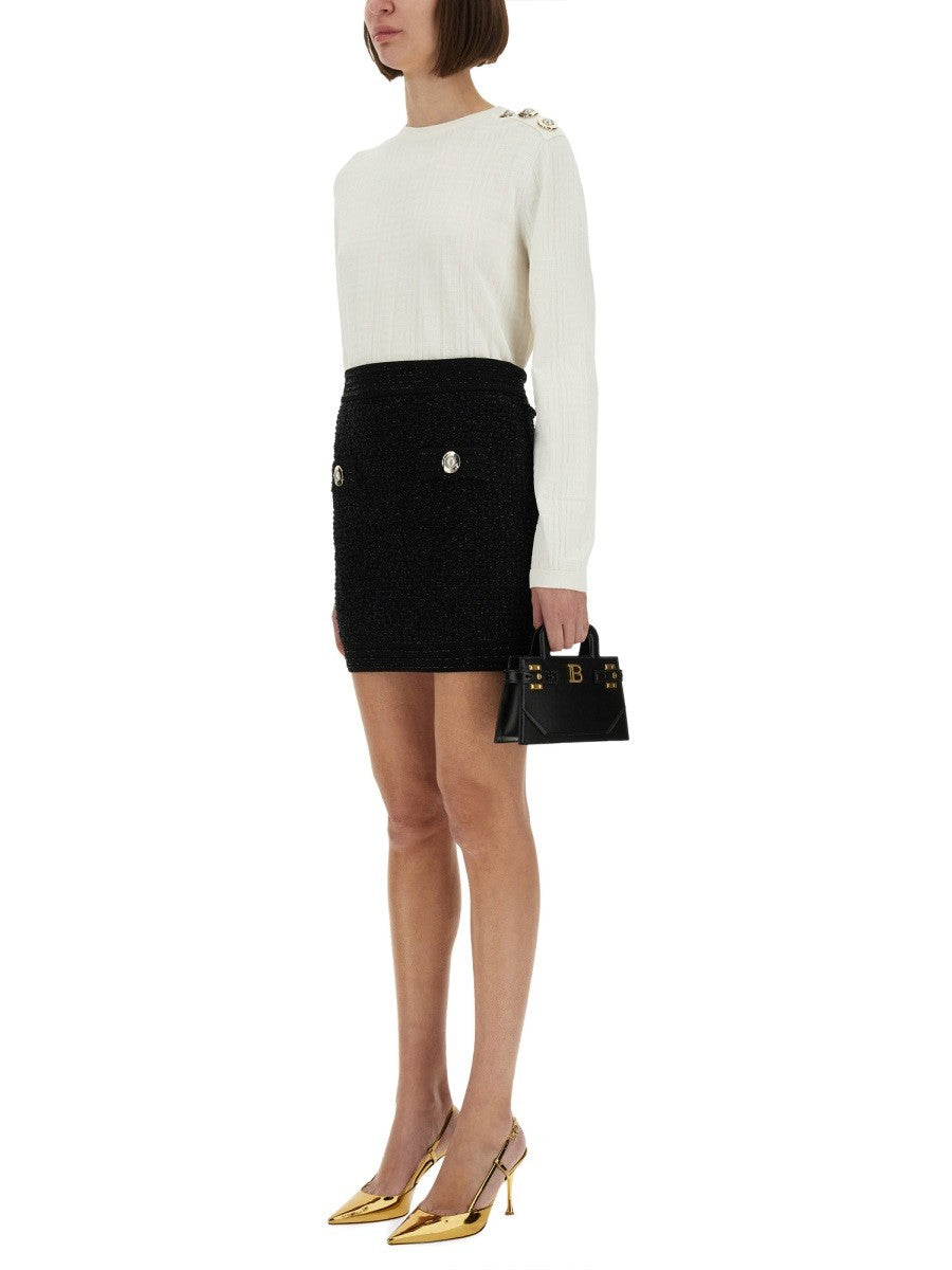 Balmain Tweed Rok – Zwart