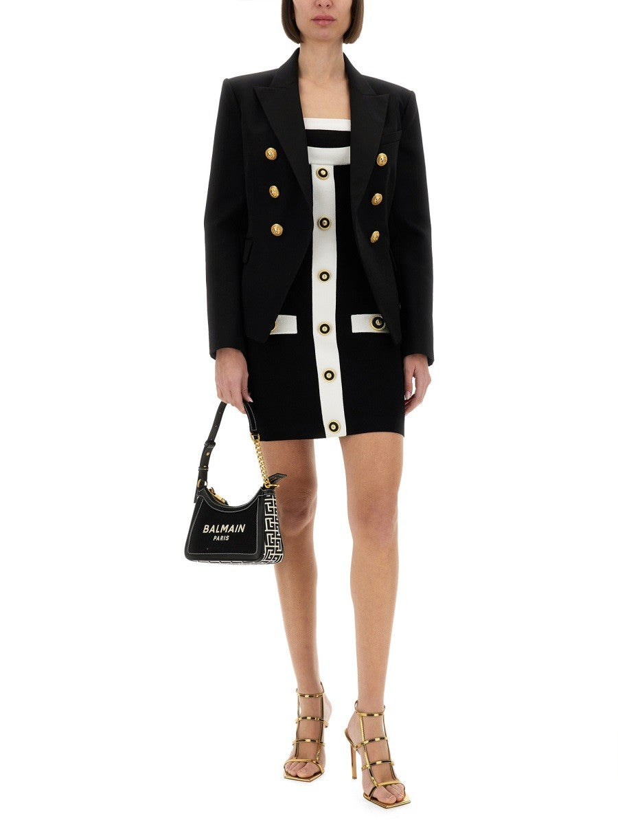 Balmain Jurk met Open Rug – Zwart / Wit
