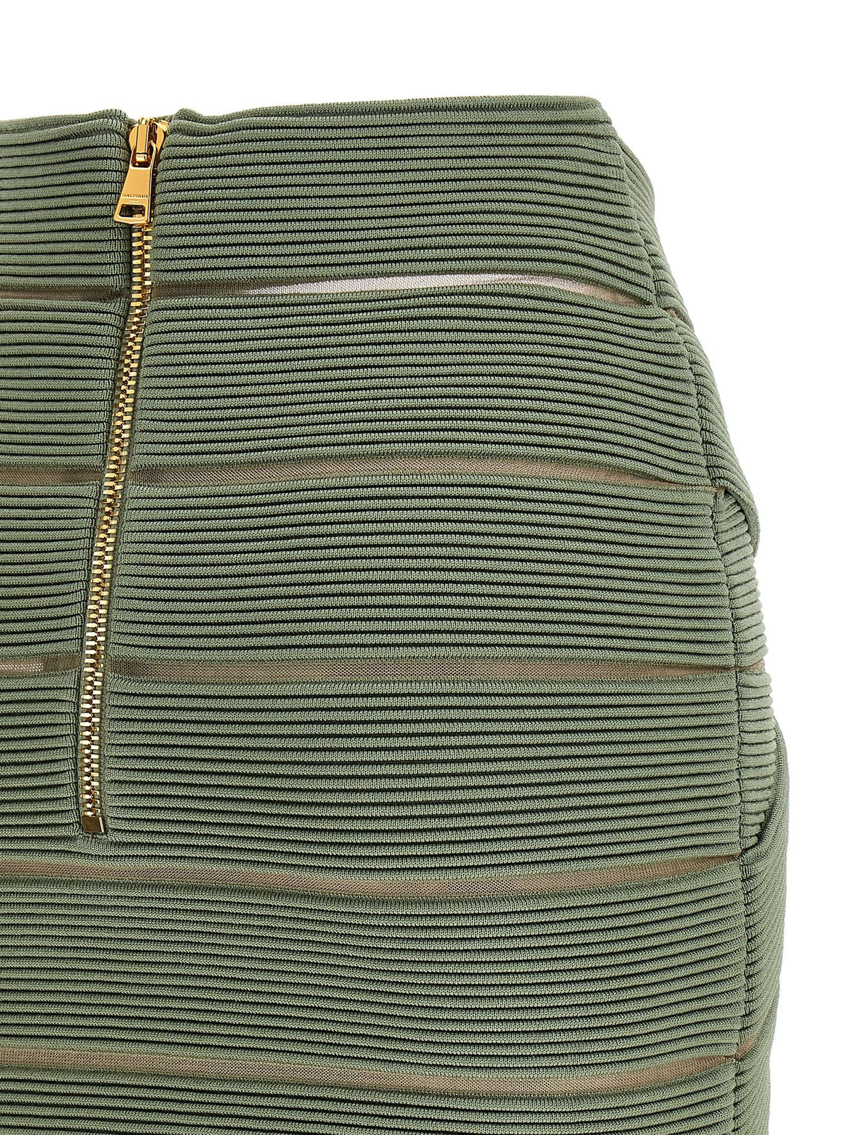Balmain Rok met V-taille – Groen