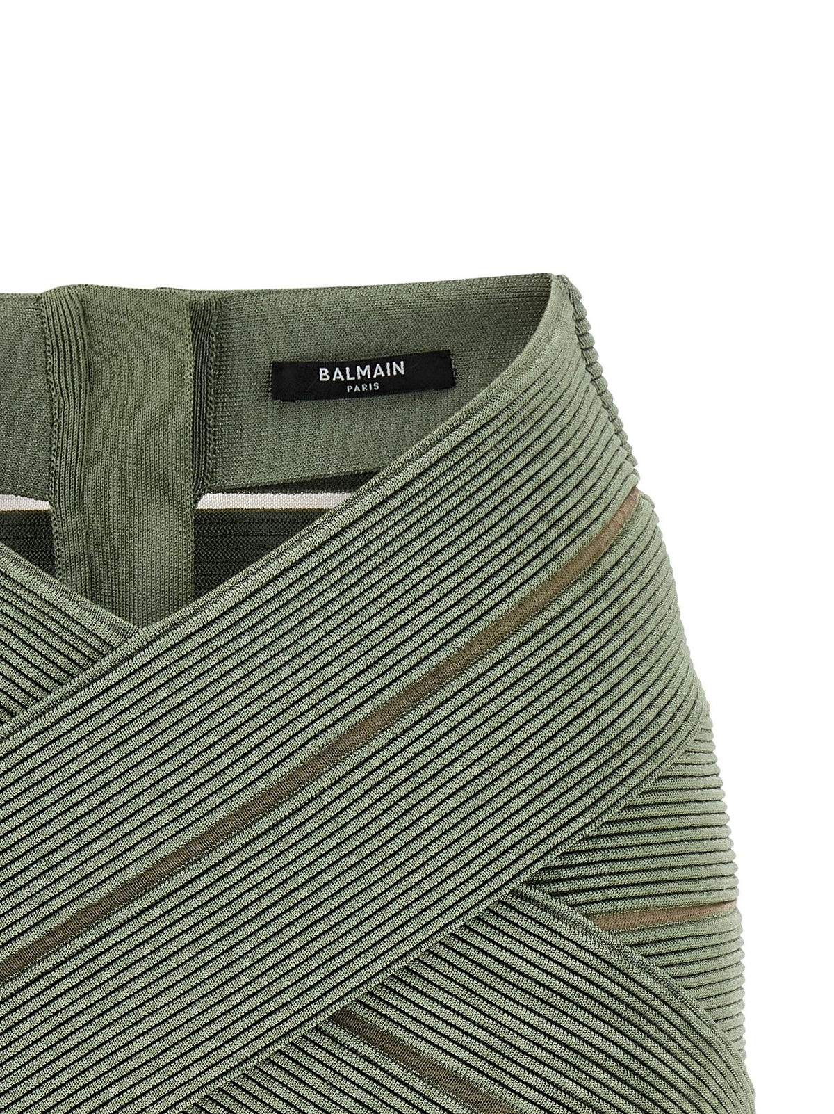 Balmain Rok met V-taille – Groen