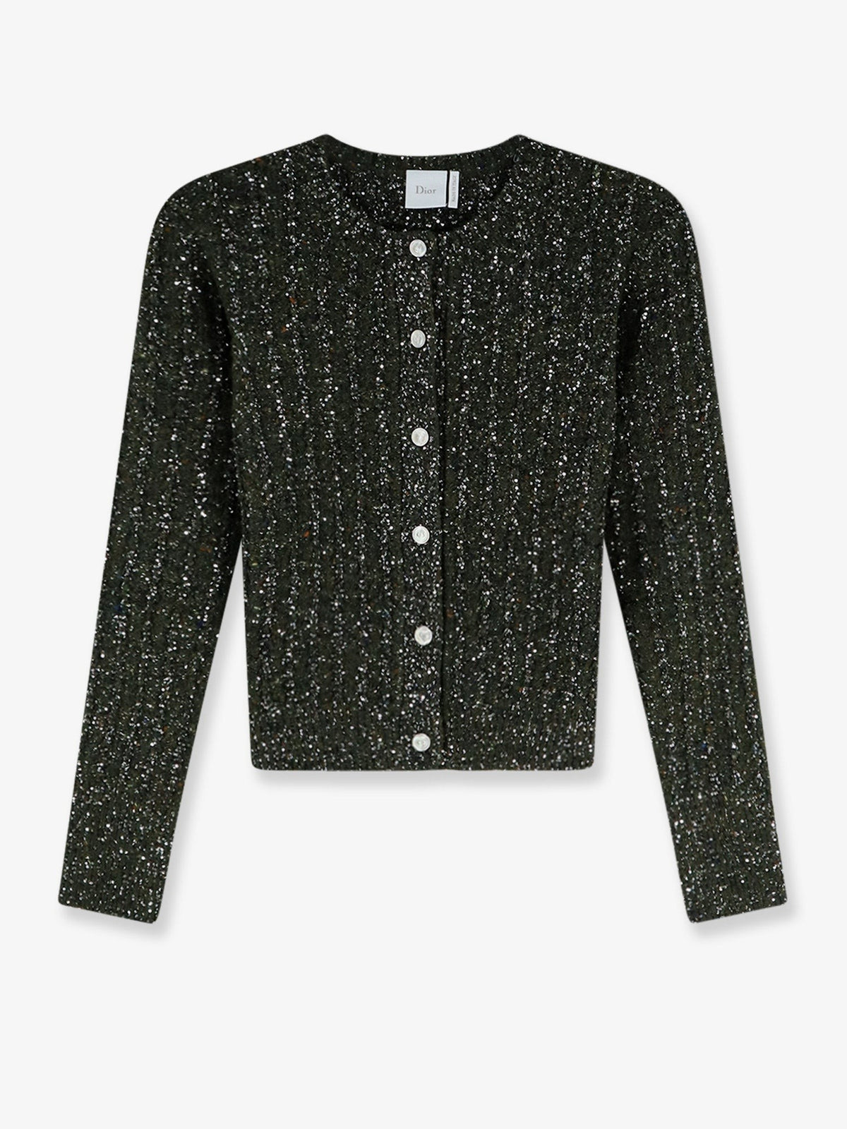 Christian Dior Tweed Blazer met pailletten – Donkergroen