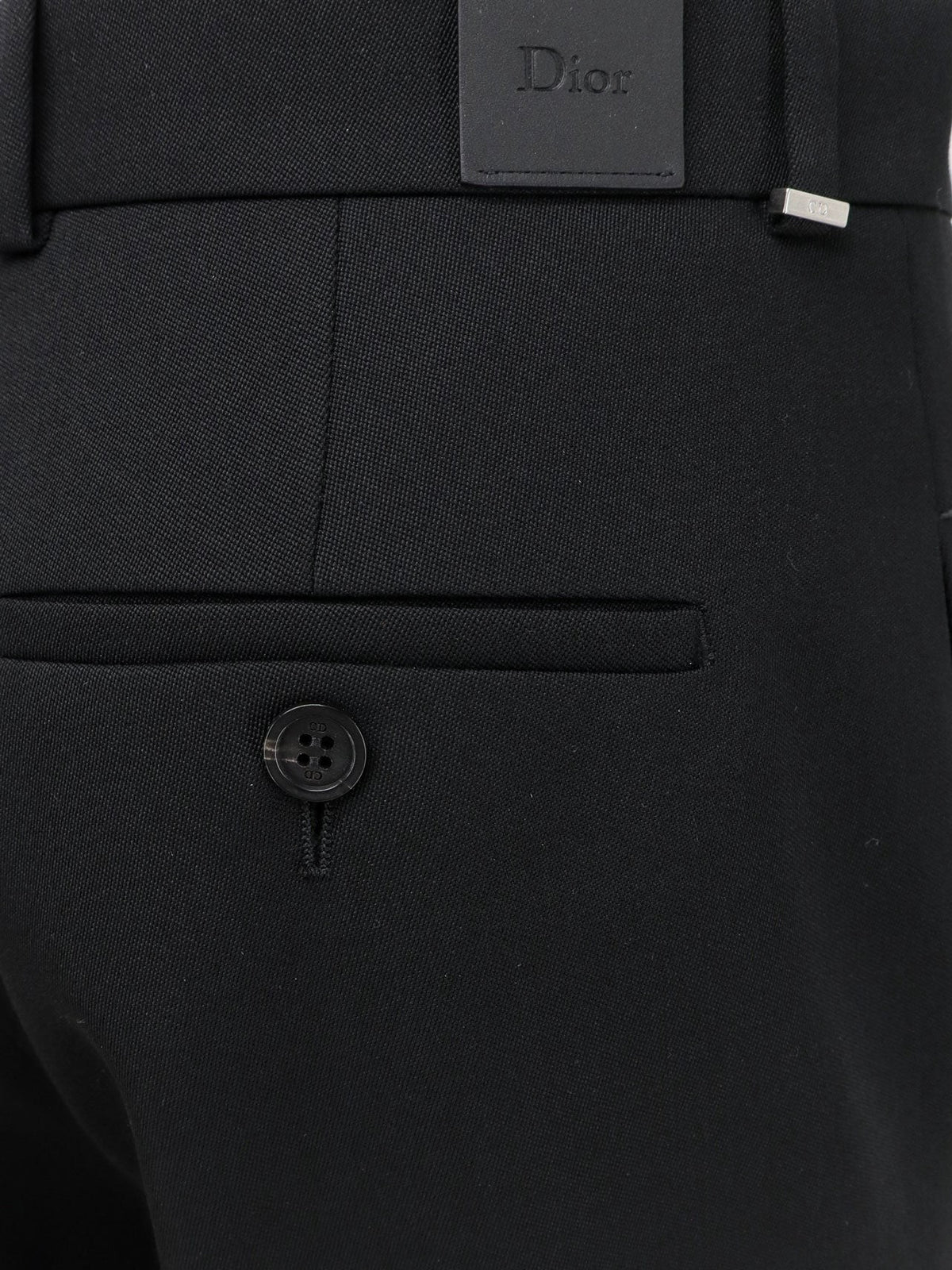 Christian Dior Regular Fit Broek van scheerwol – Zwart