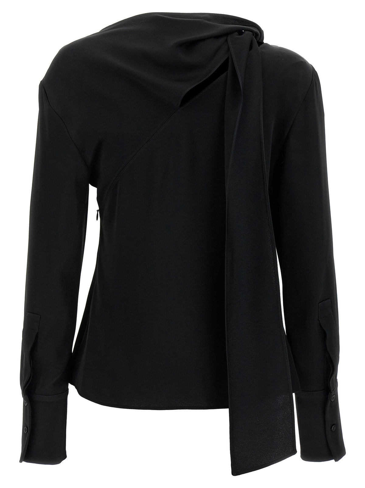 Givenchy Viscose Blouse met halsstrik – Zwart