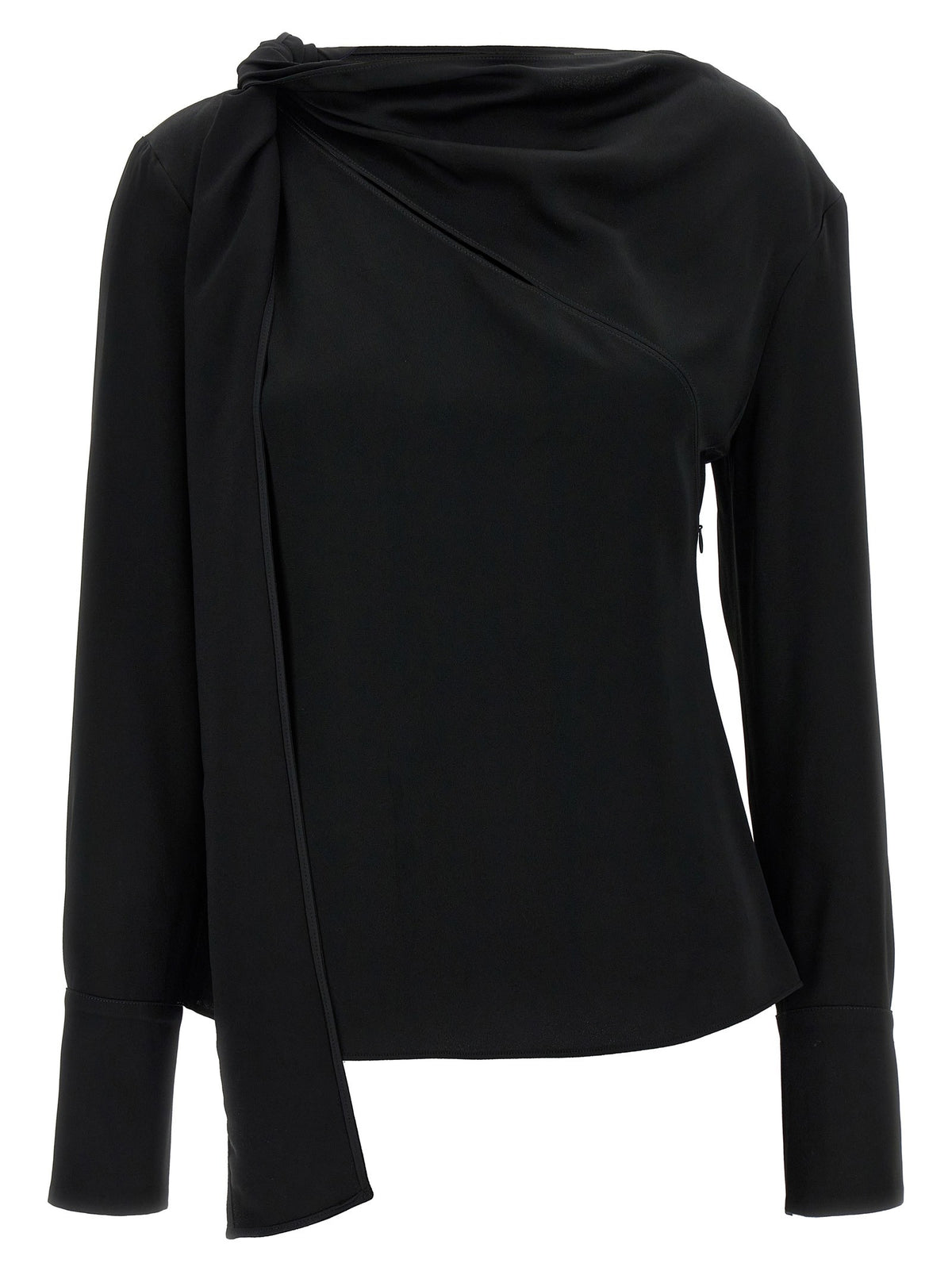 Givenchy Viscose Blouse met halsstrik – Zwart