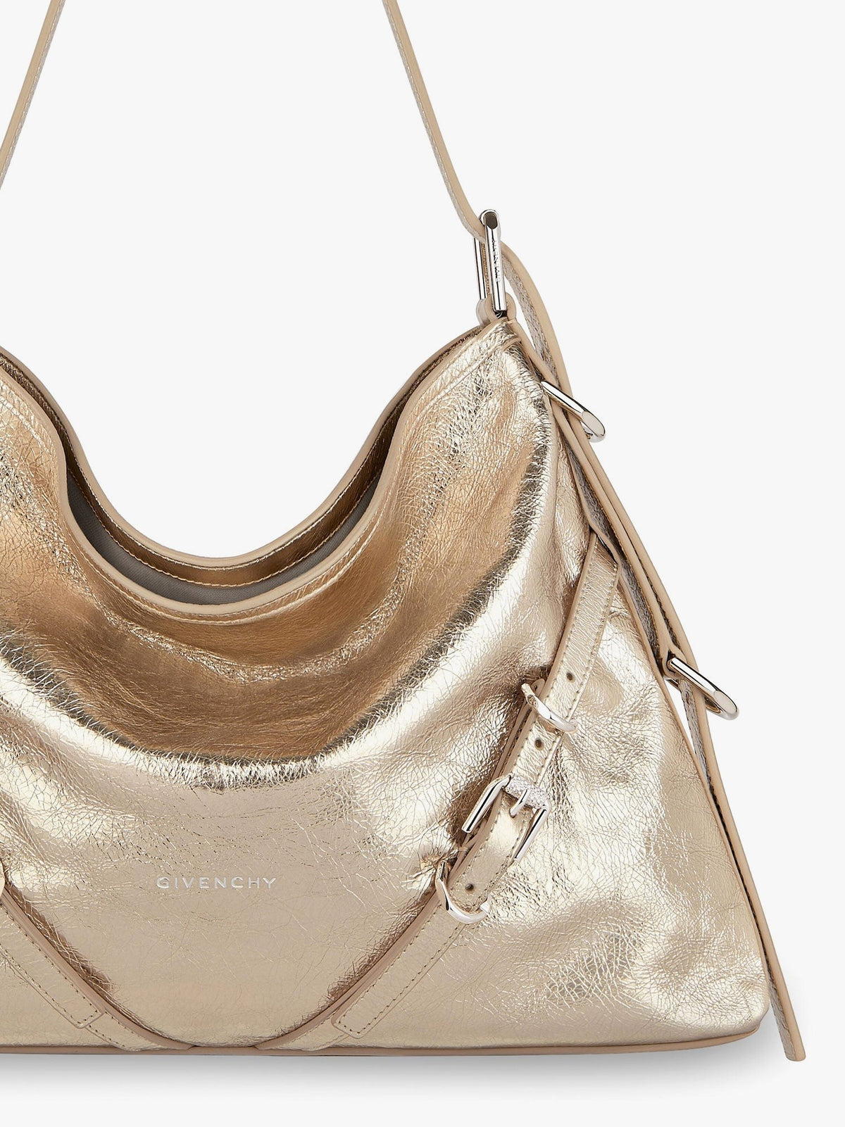 Givenchy Voyou Schoudertas van metallic leer – Goud