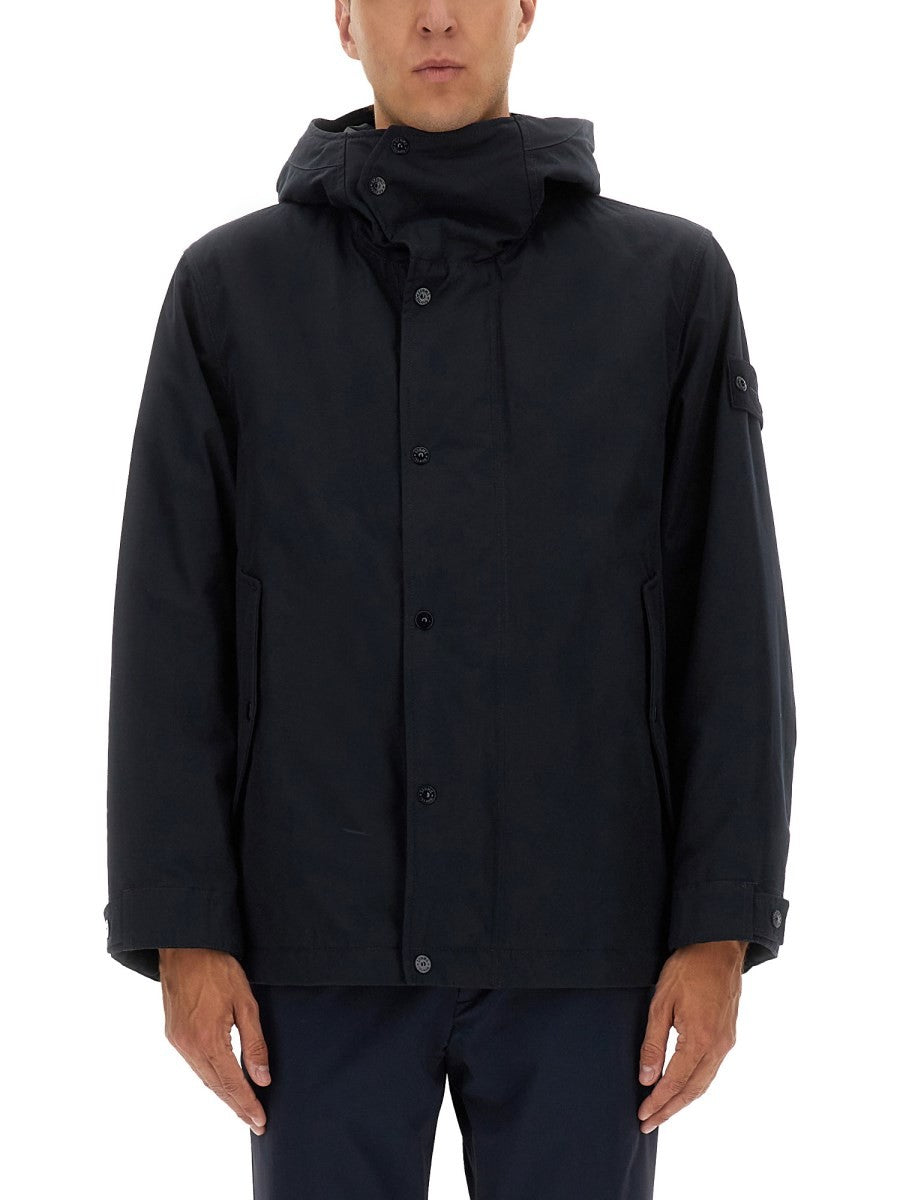 Stone Island Waterdichte Jas met capuchon – Marineblauw