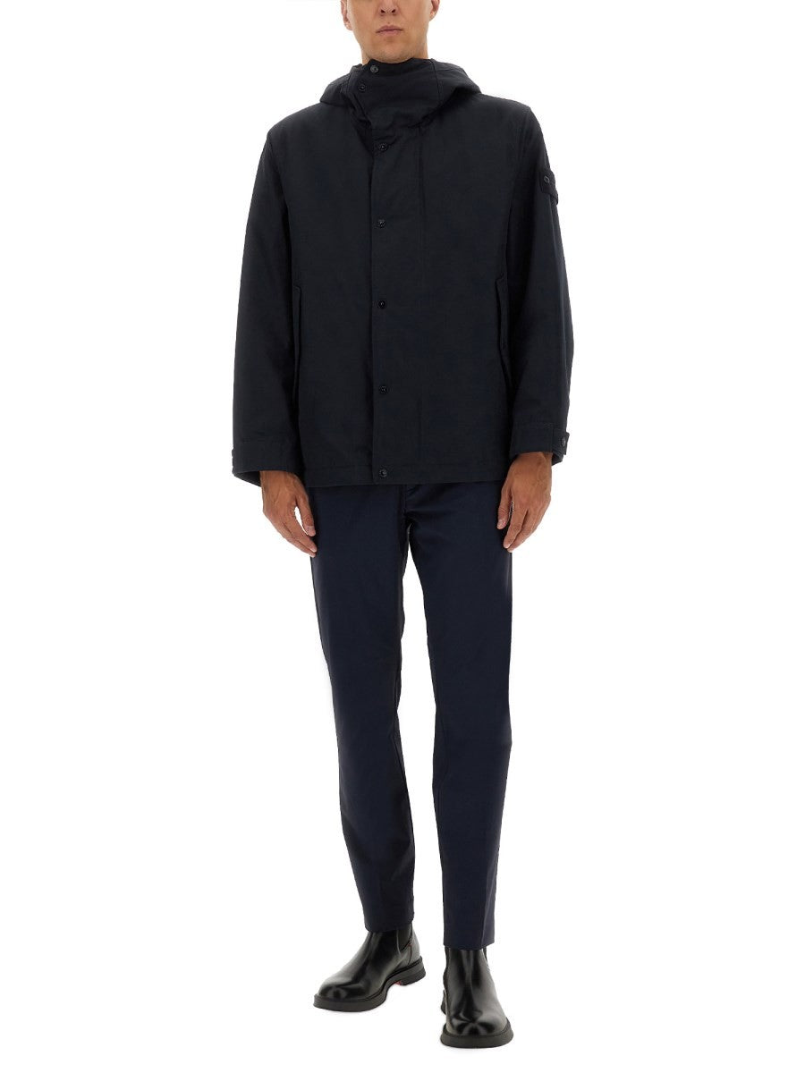 Stone Island Waterdichte Jas met capuchon – Marineblauw