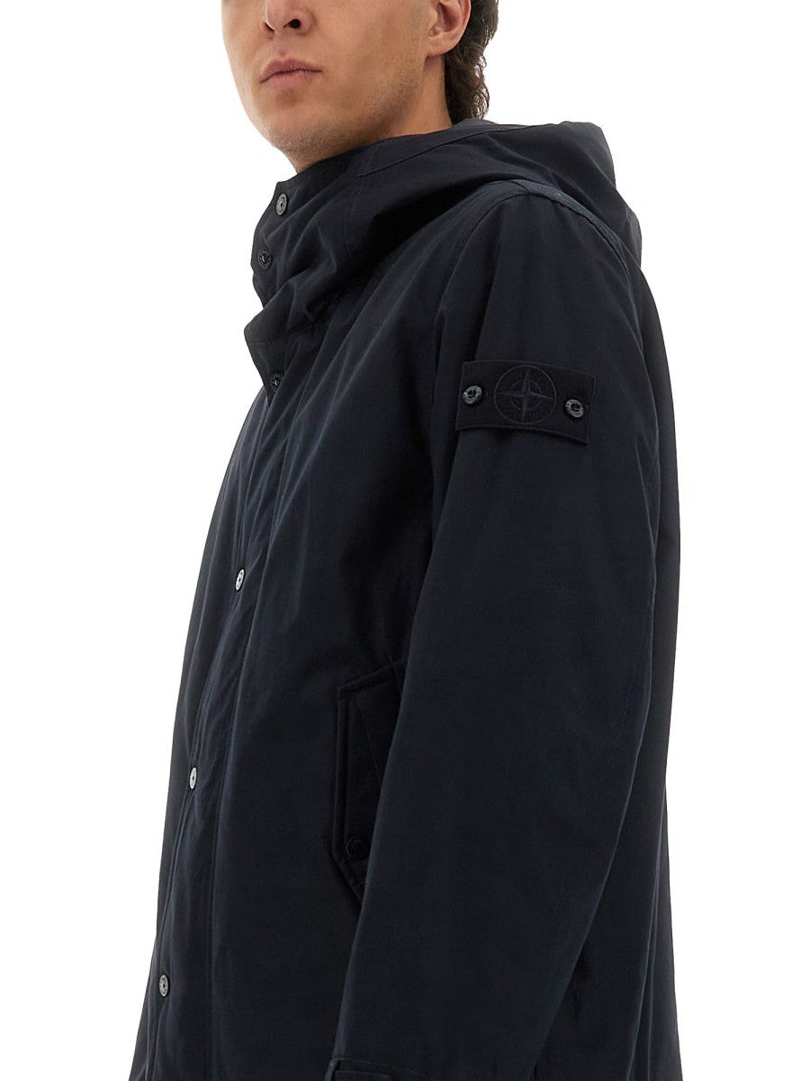 Stone Island Waterdichte Jas met capuchon – Marineblauw