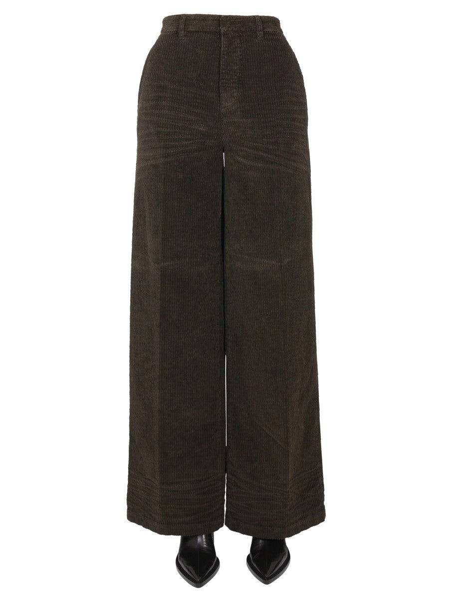 Dsquared2 Wijde Broek met riemlussen – Donkerbruin