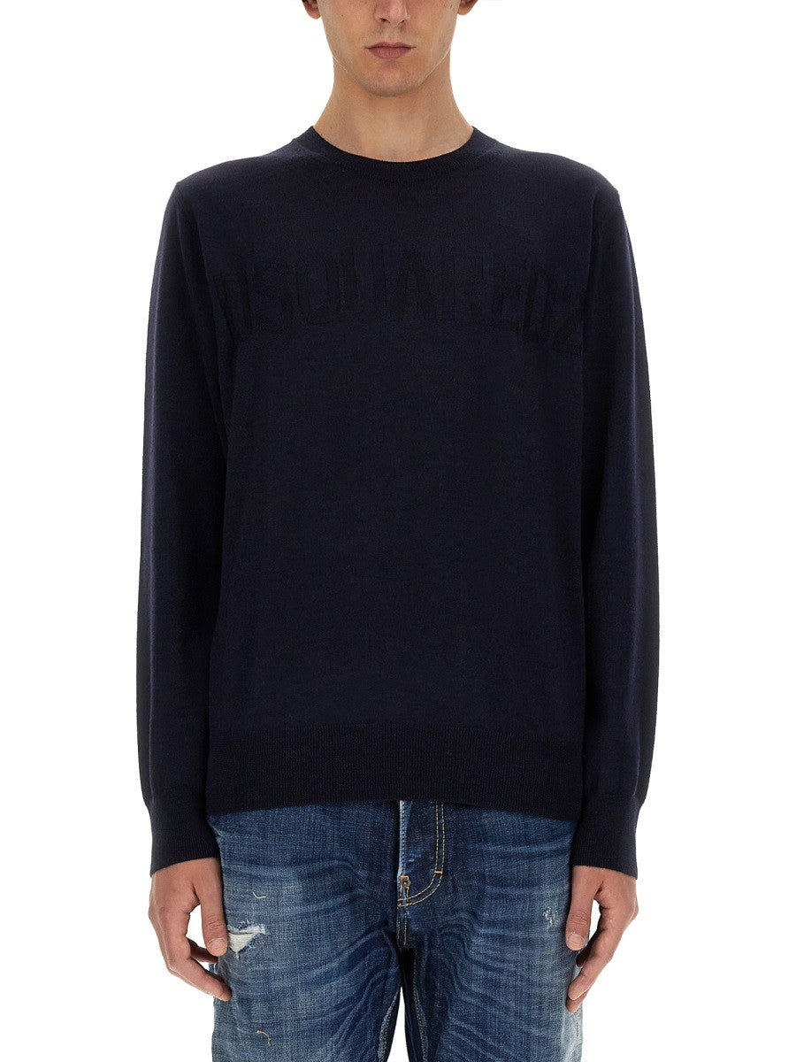 Dsquared2 Wollen Trui – Marineblauw