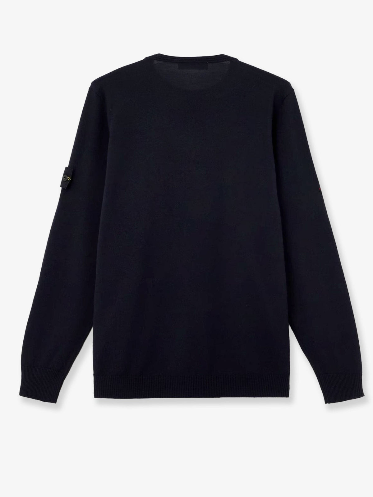 Stone Island Scheerwollen Trui met zijlogo – Marineblauw