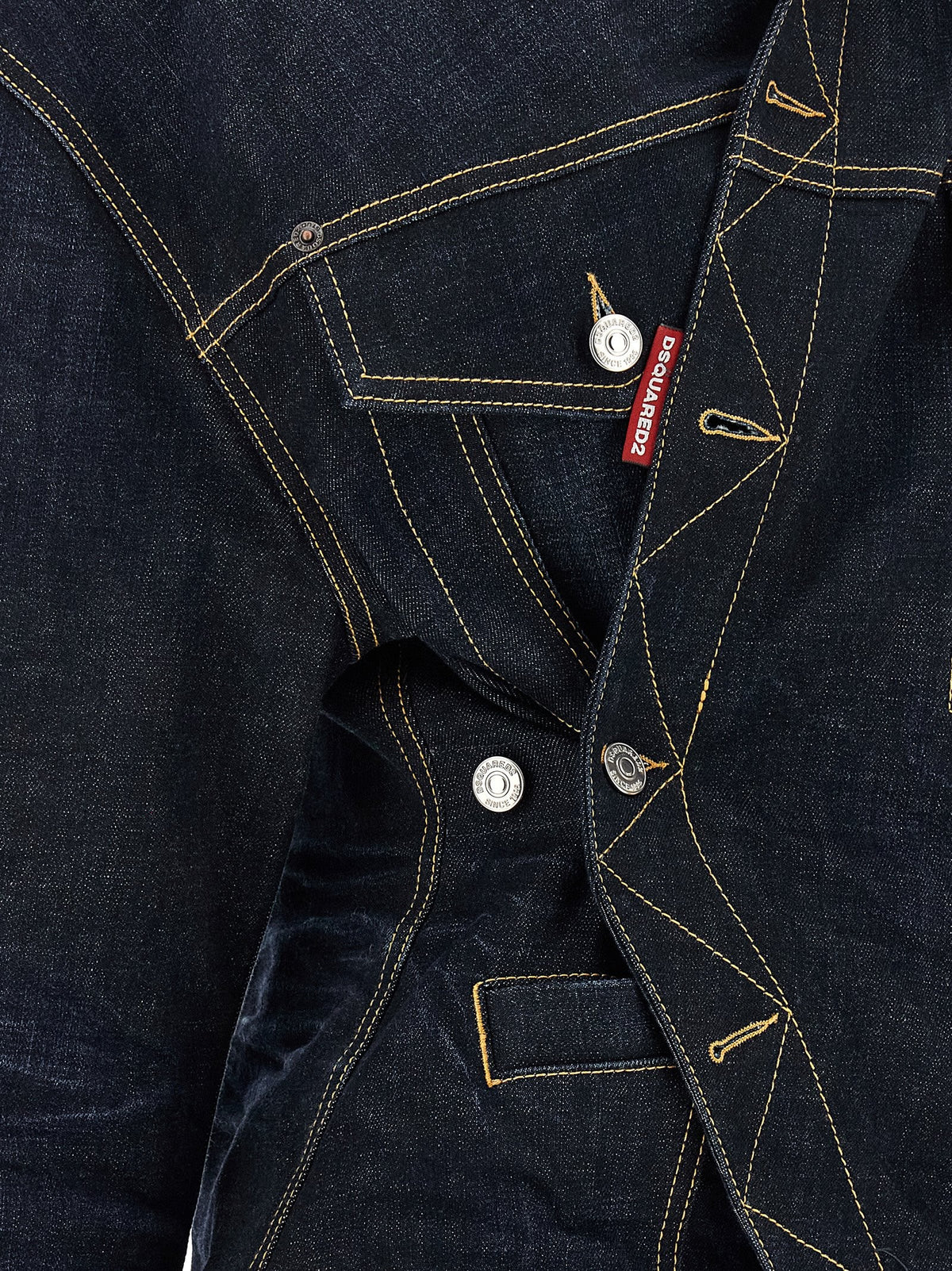 Dsquared2 Wrap Over Spijkerjas – Donkerblauw