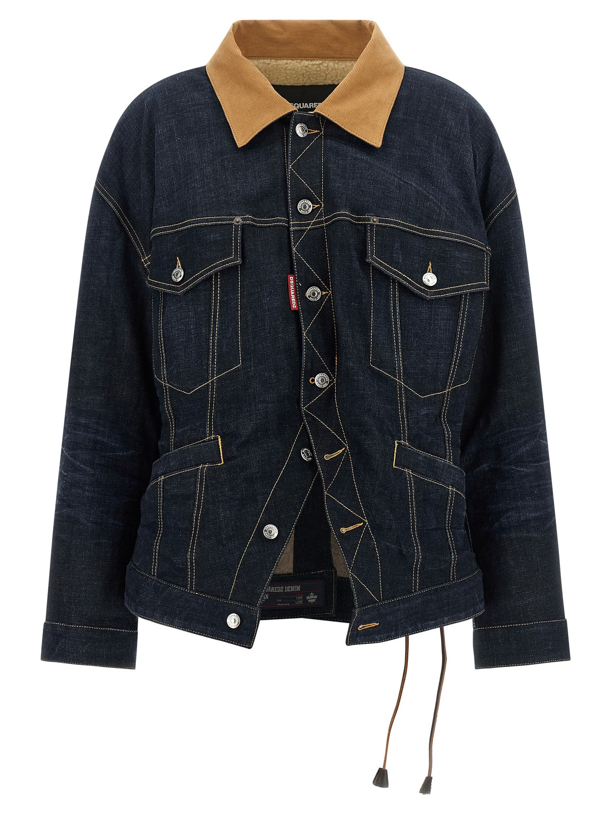 Dsquared2 Wrap Over Spijkerjas – Donkerblauw