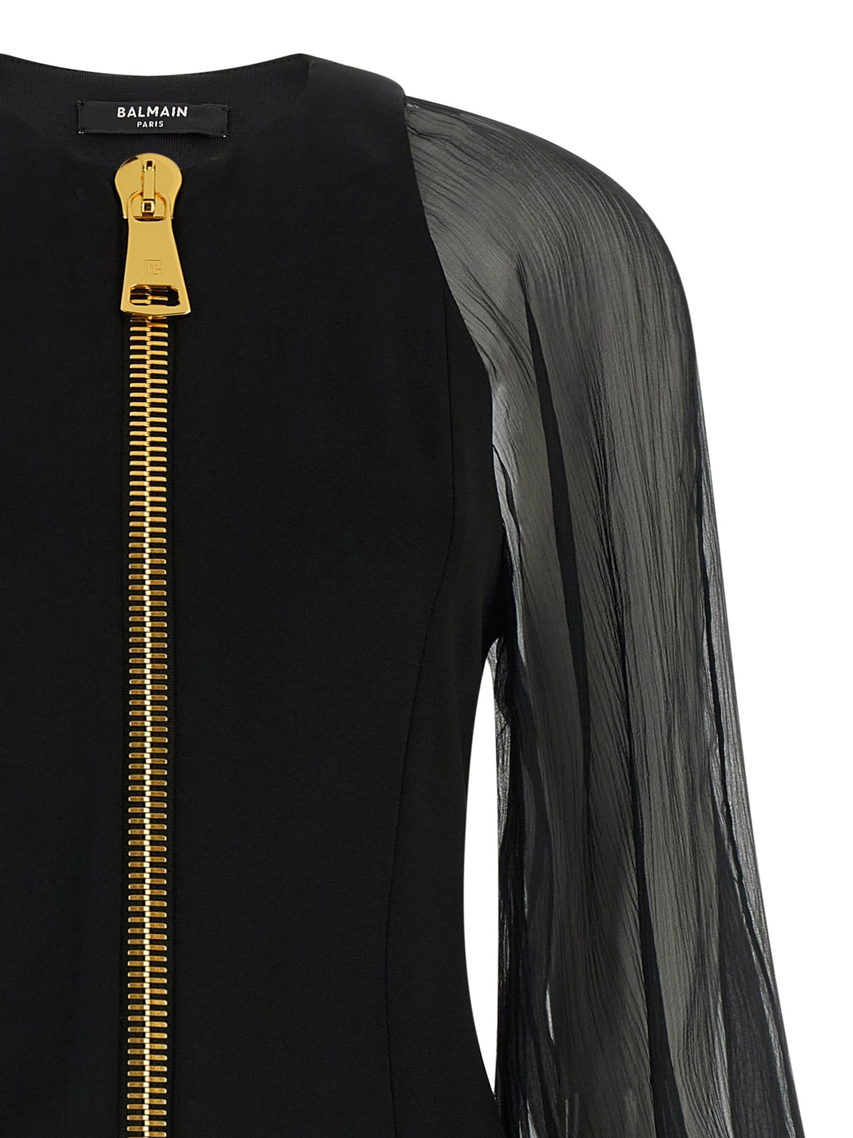 Balmain Mini-jurk met rits – Zwart