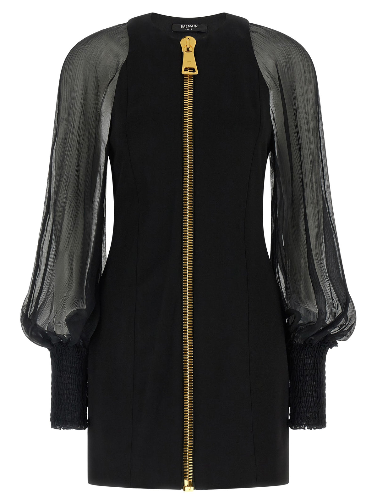 Balmain Mini-jurk met rits – Zwart