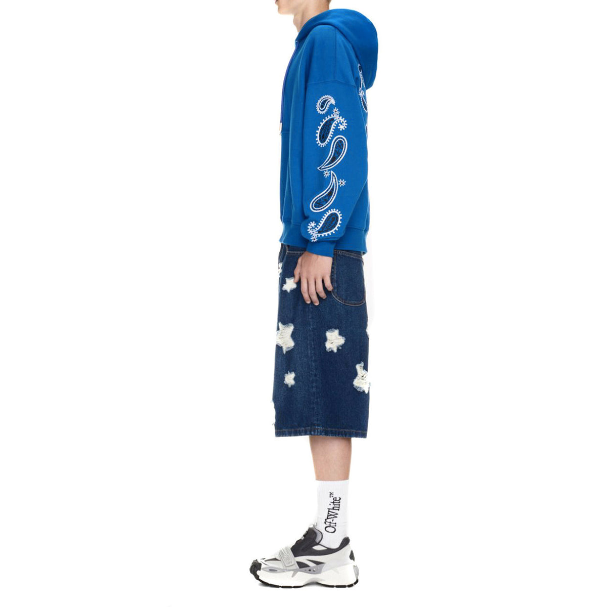 Off-White Hoodie met Print – Lichtblauw
