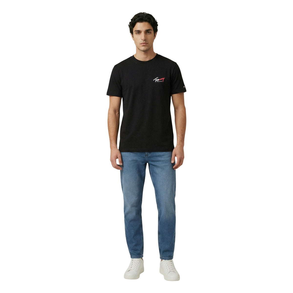 Tommy Hilfiger Katoenen T-shirt met korte mouwen Heren – Zwart