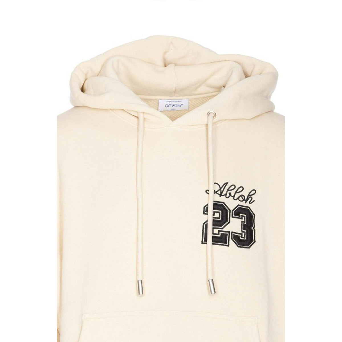 Off-White Hoodie met Print – Beige