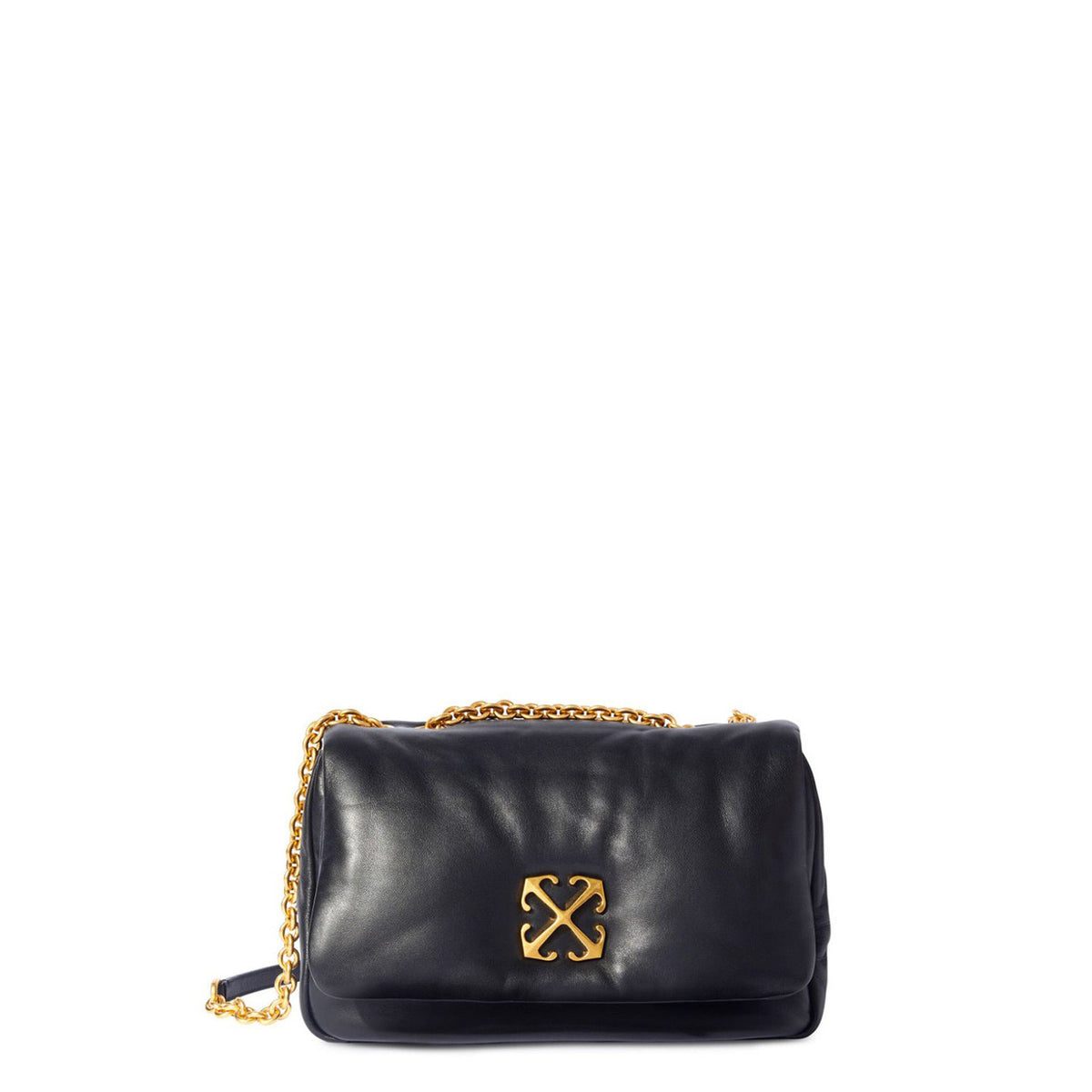 Off-White Leren Schoudertas – Zwart
