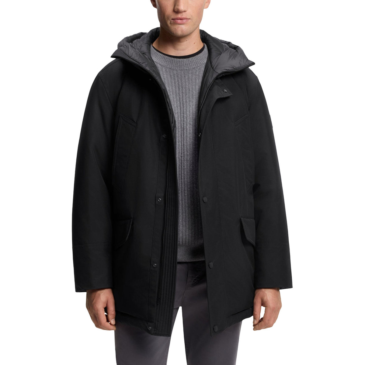 Boss Windjack met capuchon – Zwart