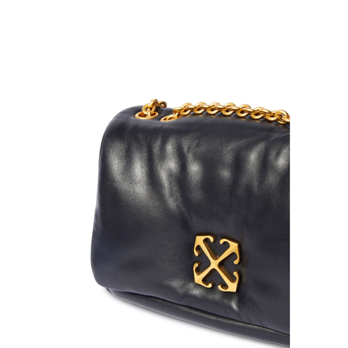 Off-White Leren Schoudertas – Zwart