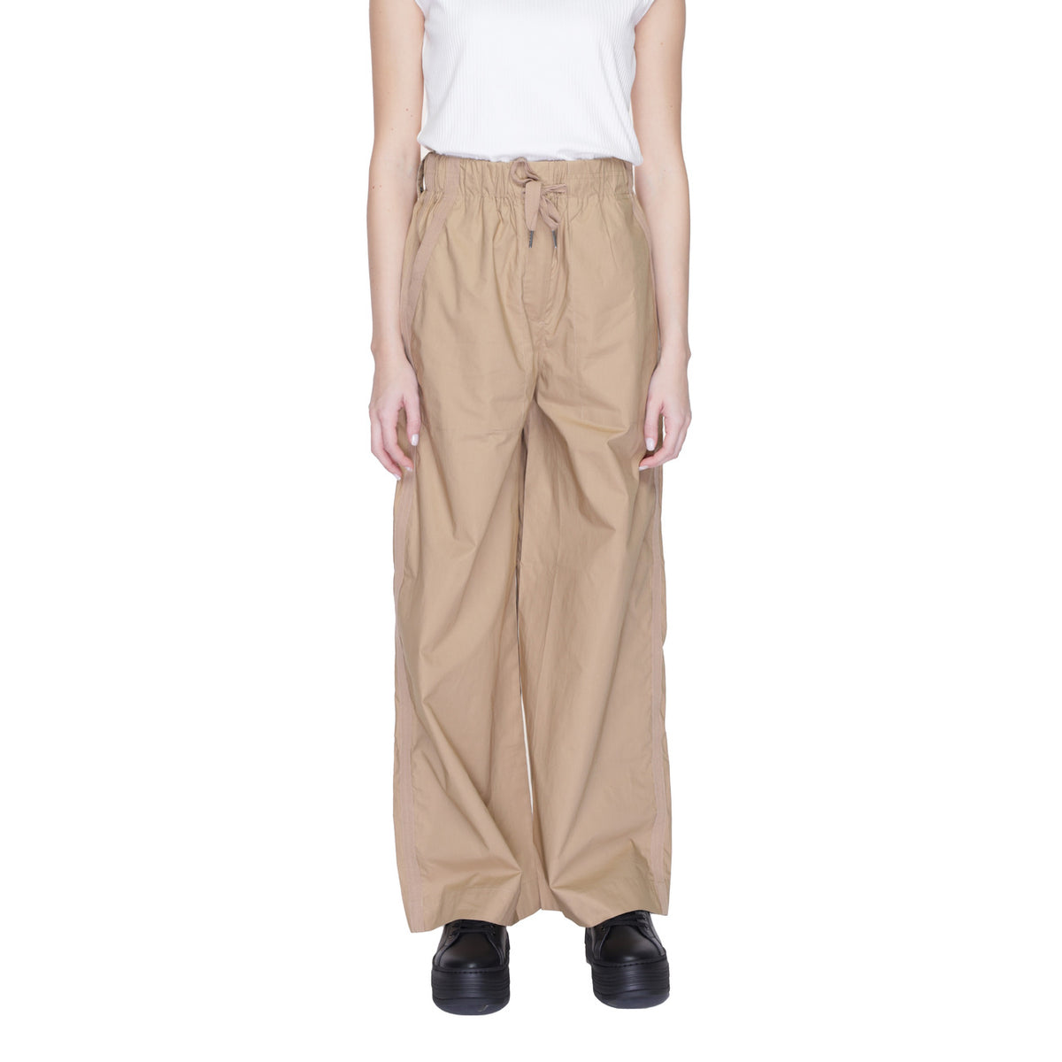 Blauer Katoenen Broek – Beige