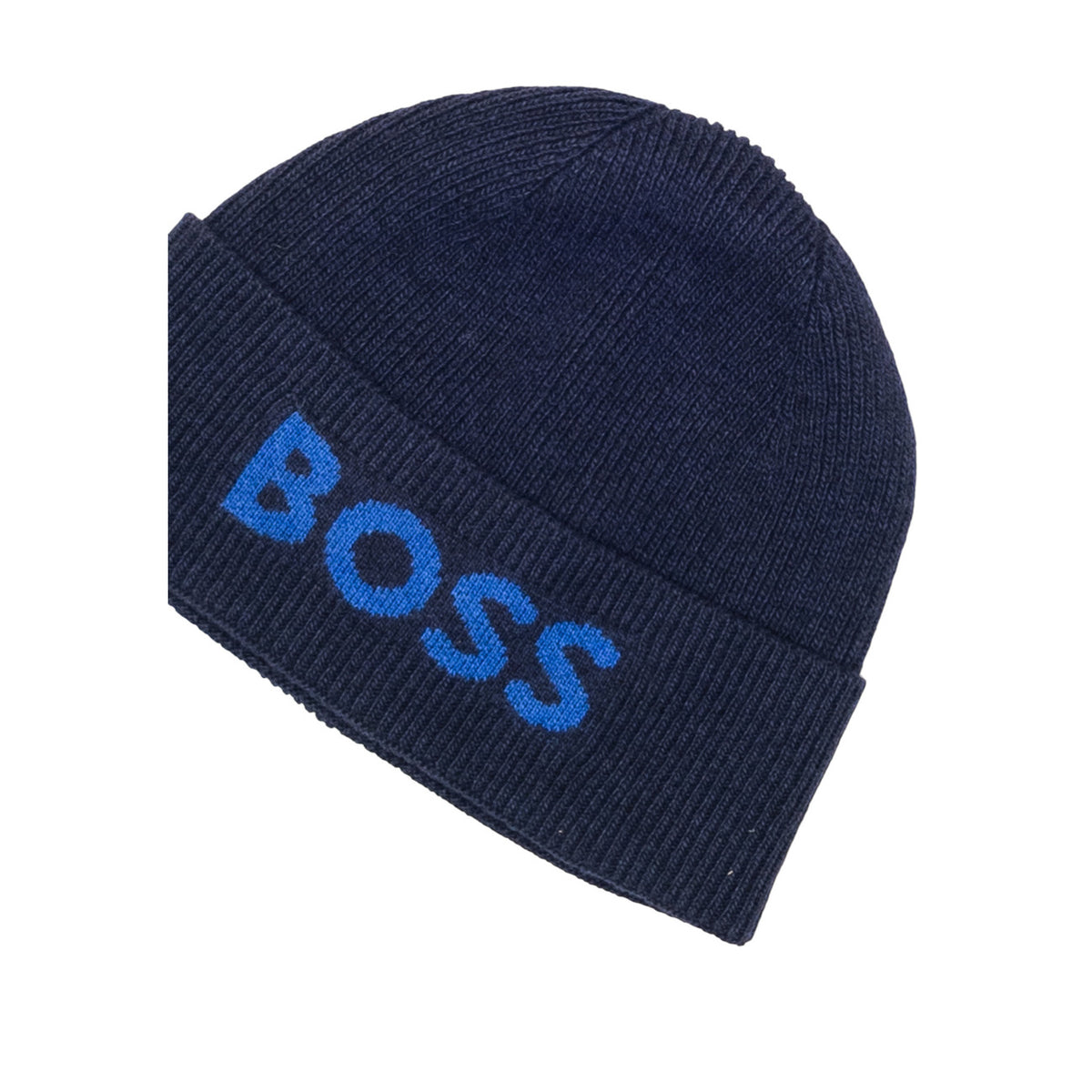 Boss Wollen muts met print – Blauw