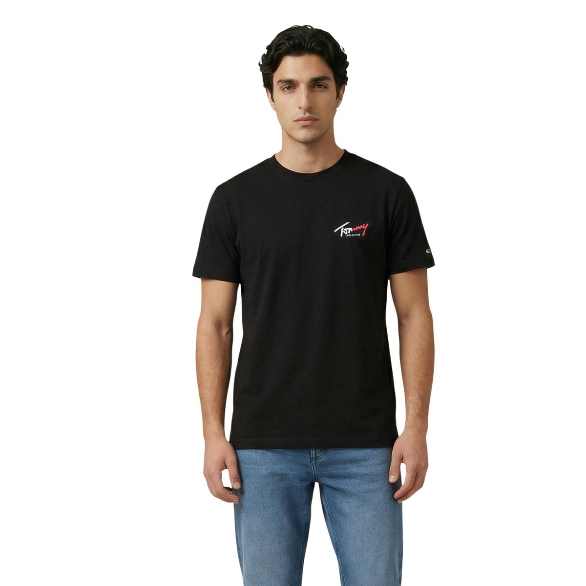 Tommy Hilfiger Katoenen T-shirt met korte mouwen Heren – Zwart