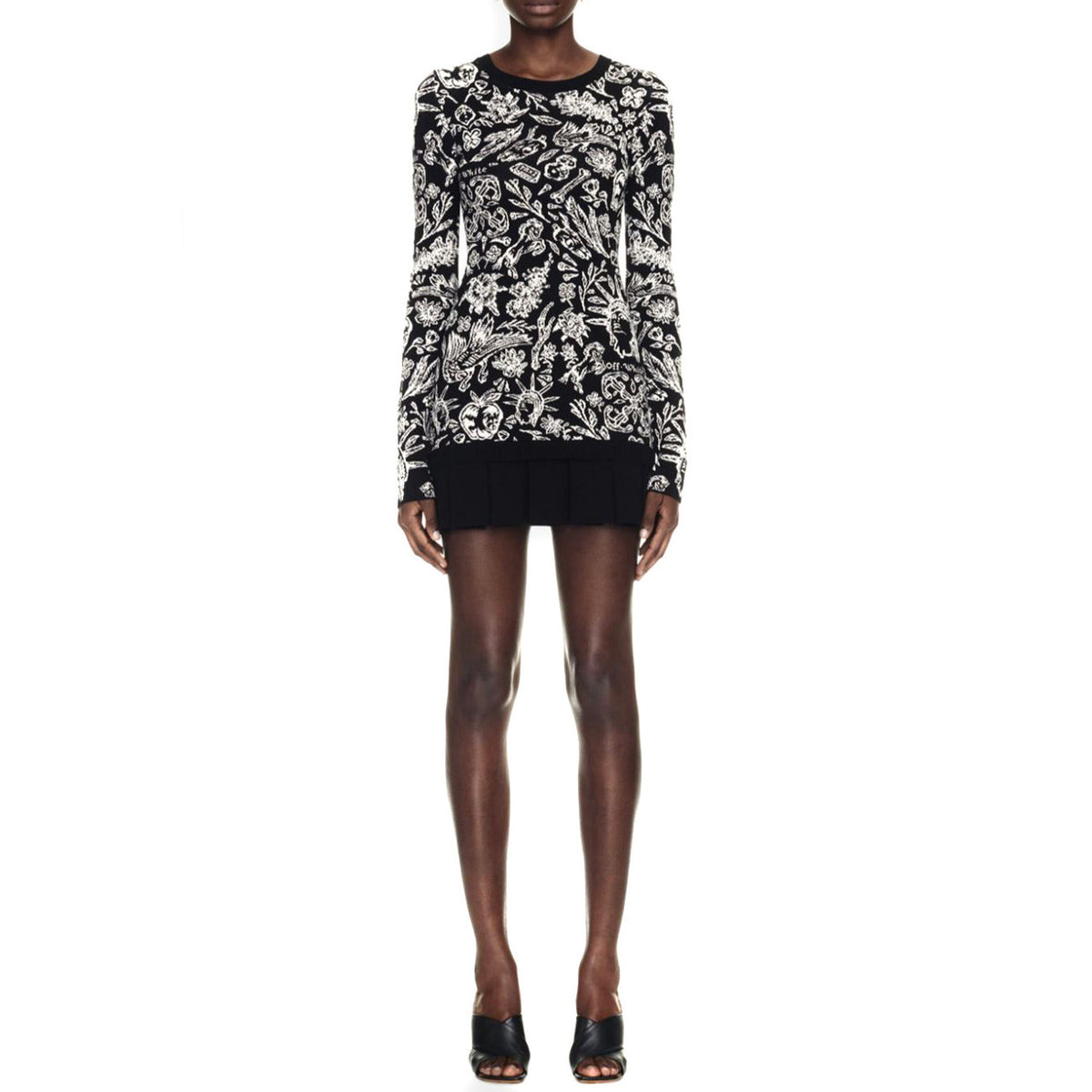 Off-White Jurk met Lange Mouwen – Zwart