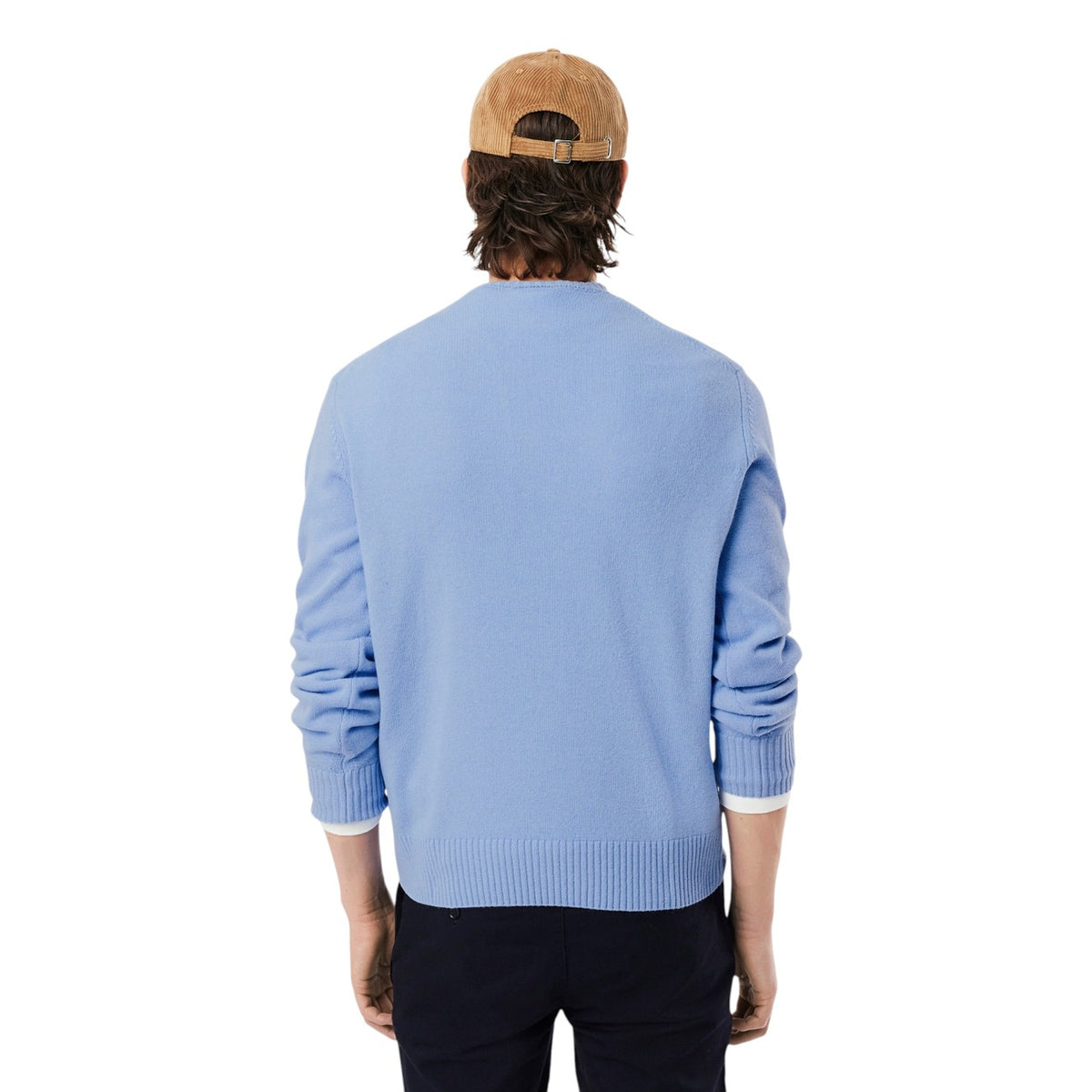 Lacoste Wollen trui met ronde hals – Lichtblauw
