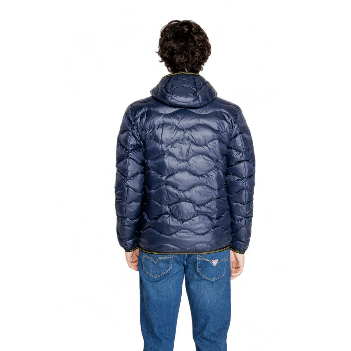 Blauer Gewatteerde jas van nylon met capuchon – Blauw
