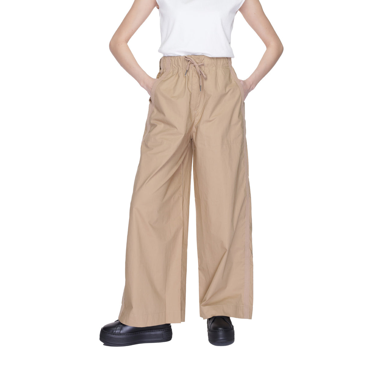 Blauer Katoenen Broek – Beige