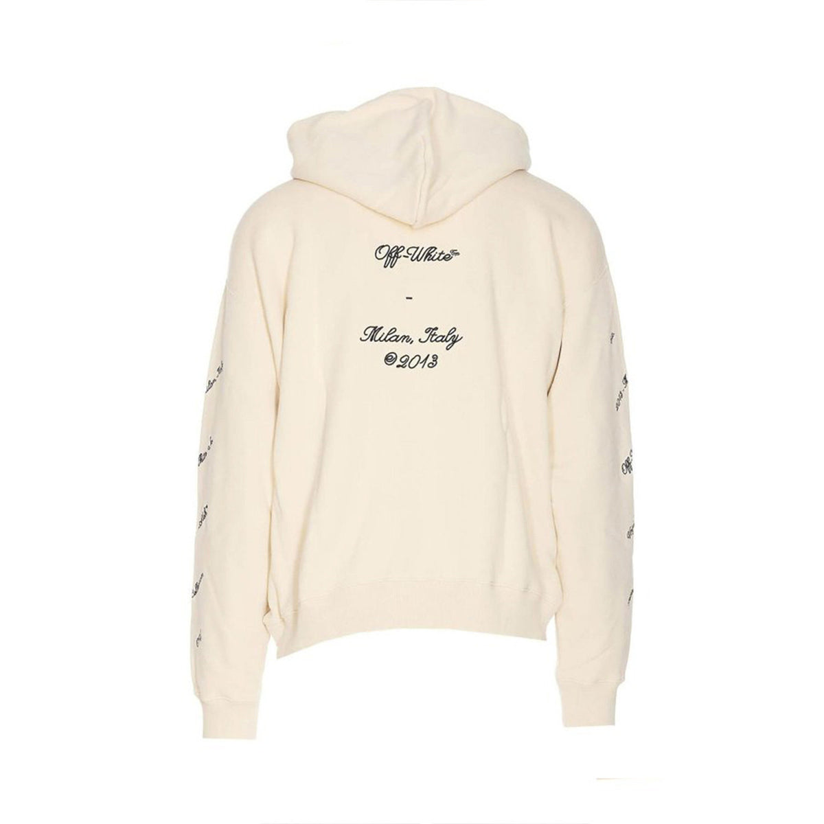 Off-White Hoodie met Print – Beige