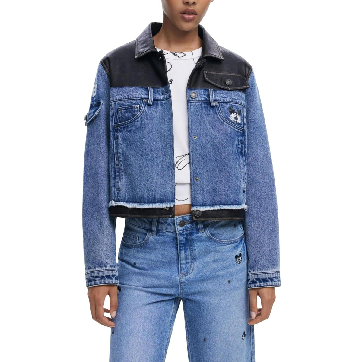 Desigual Constras Spijkerjack – Blauw / Zwart