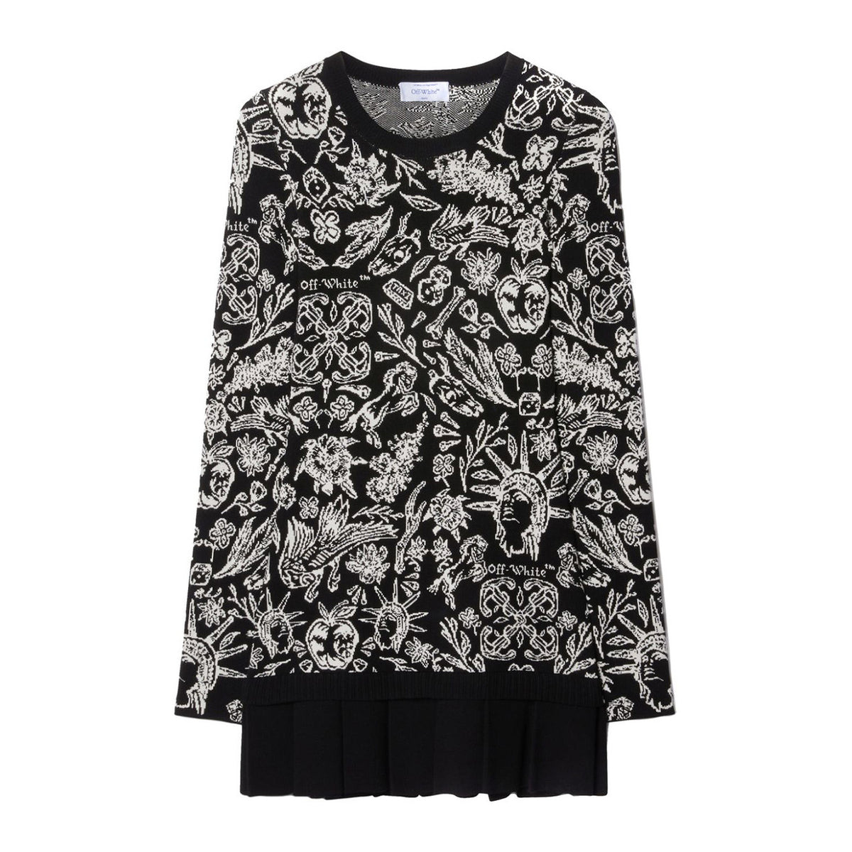 Off-White Jurk met Lange Mouwen – Zwart