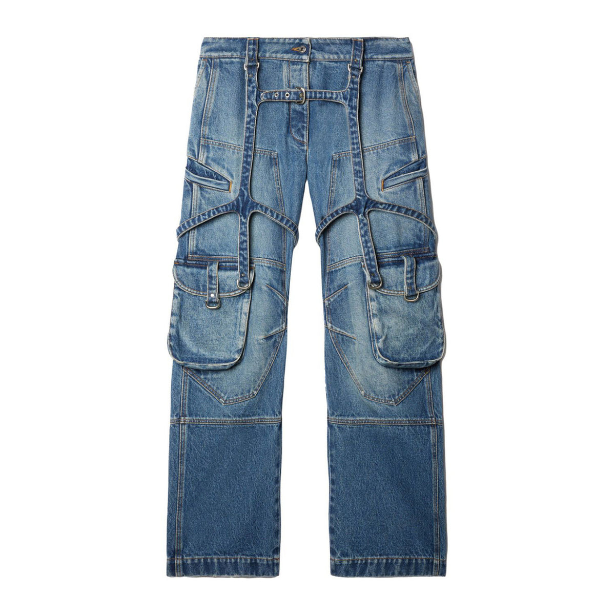 Off-White Jeans met Gesleten Effect – Blauw